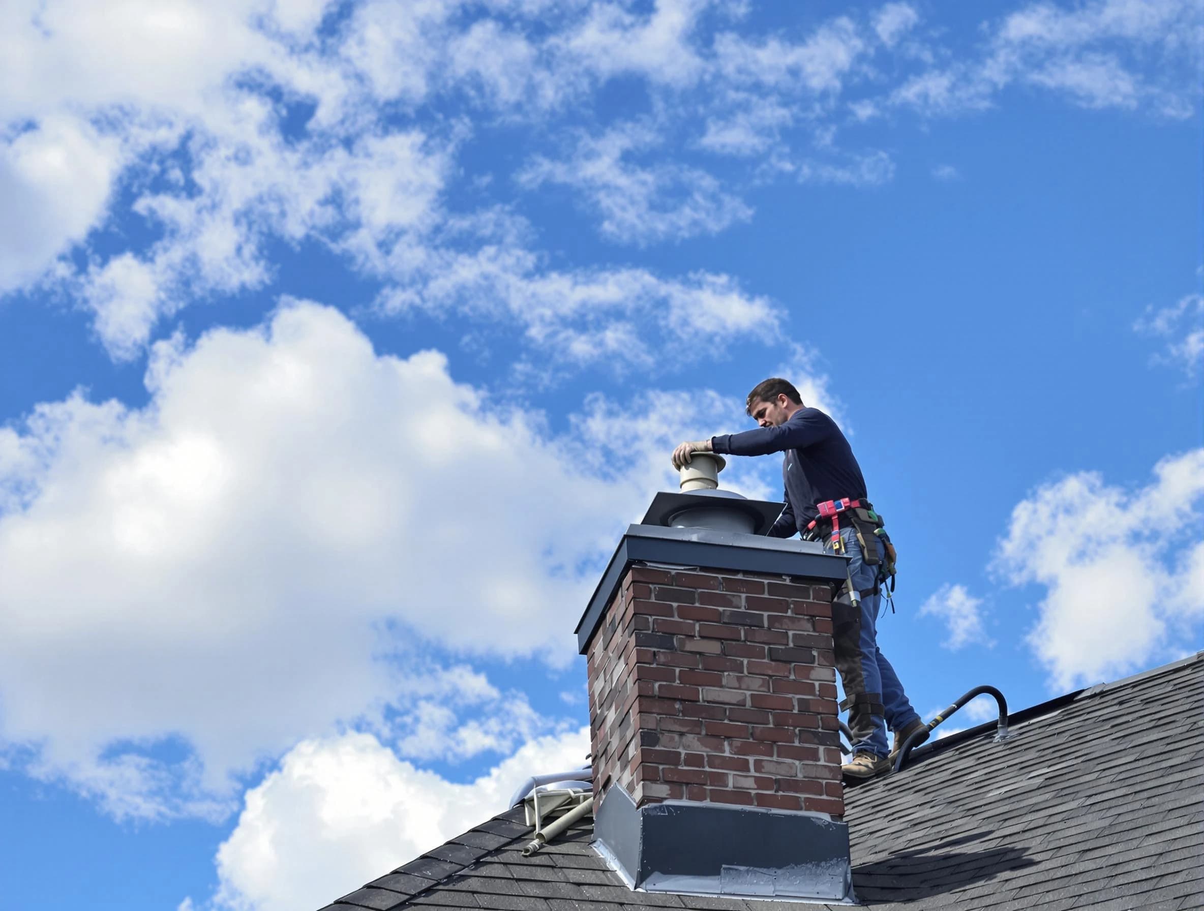 Holladay Chimney Sweep installing a sturdy chimney cap in Holladay, UT