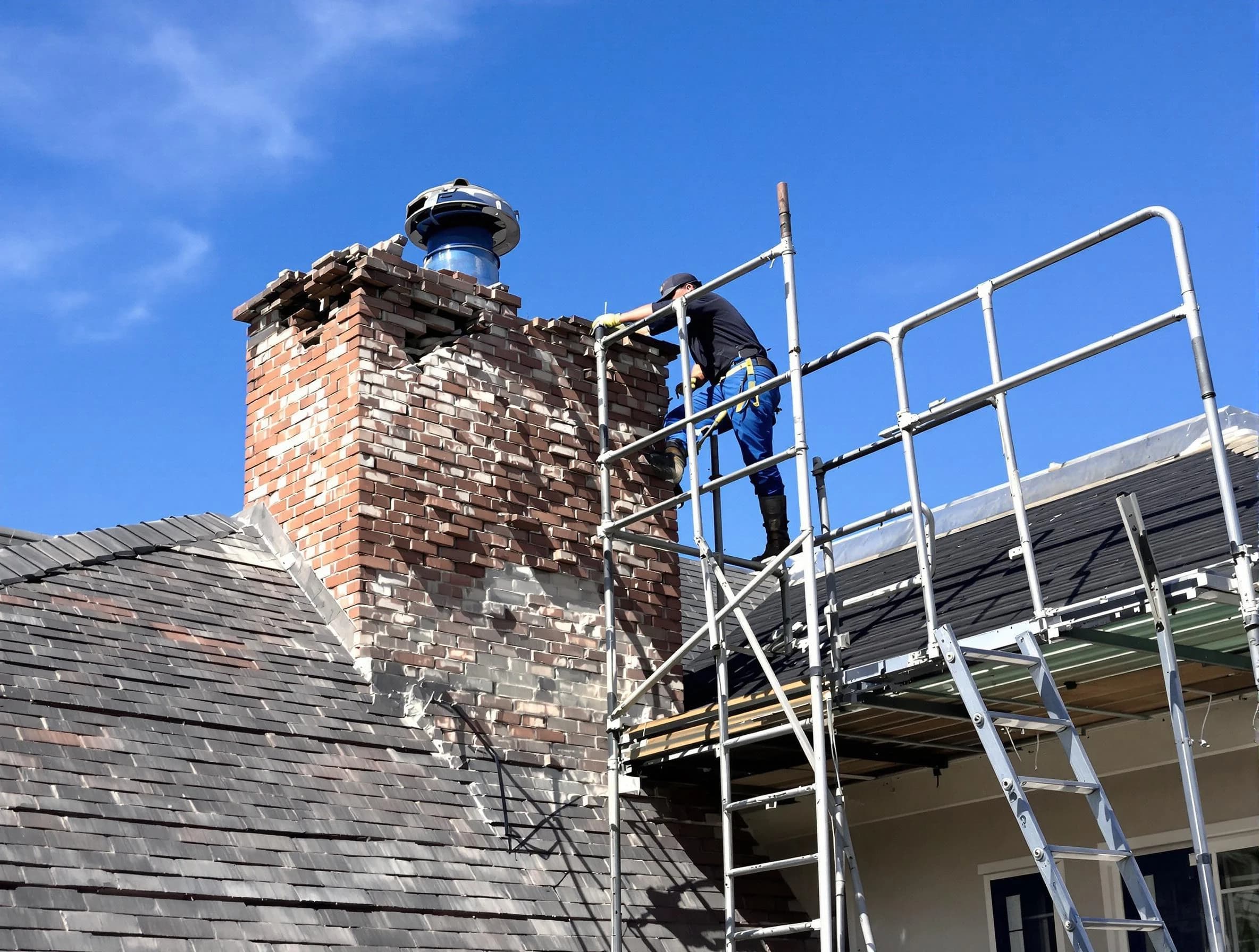 Rebuilding a chimney structure by Holladay Chimney Sweep in Holladay, UT