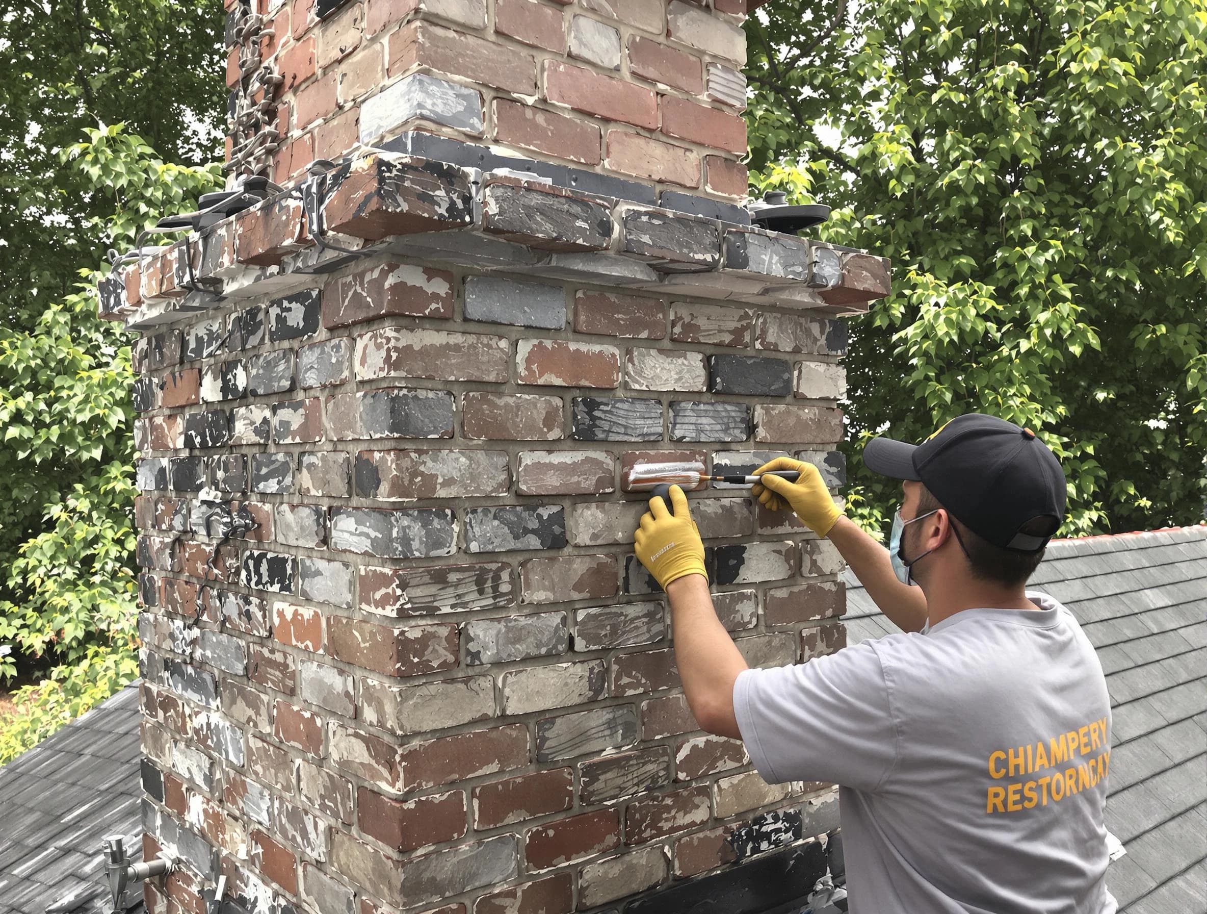 In-progress chimney restoration by Holladay Chimney Sweep in Holladay, UT
