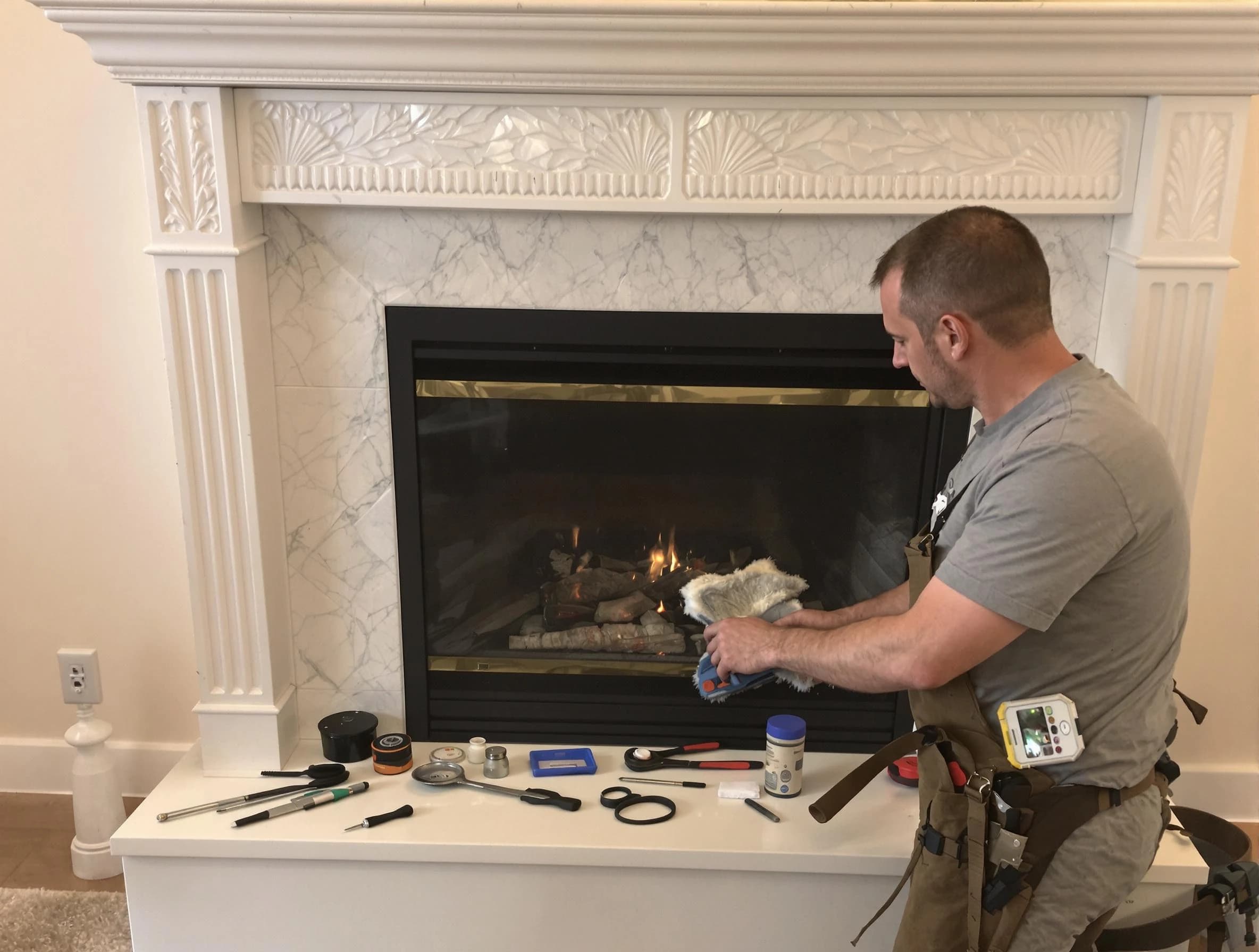 Holladay Chimney Sweep performing fireplace maintenance in Holladay, UT