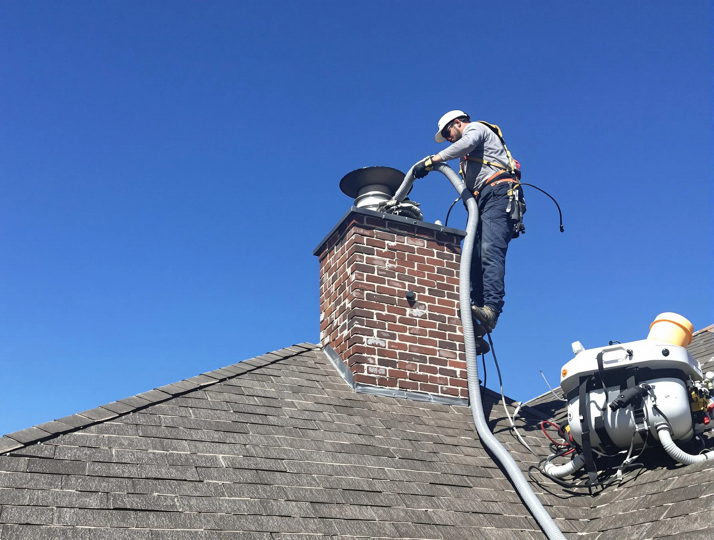 Dedicated Holladay Chimney Sweep team member cleaning a chimney in Holladay, UT