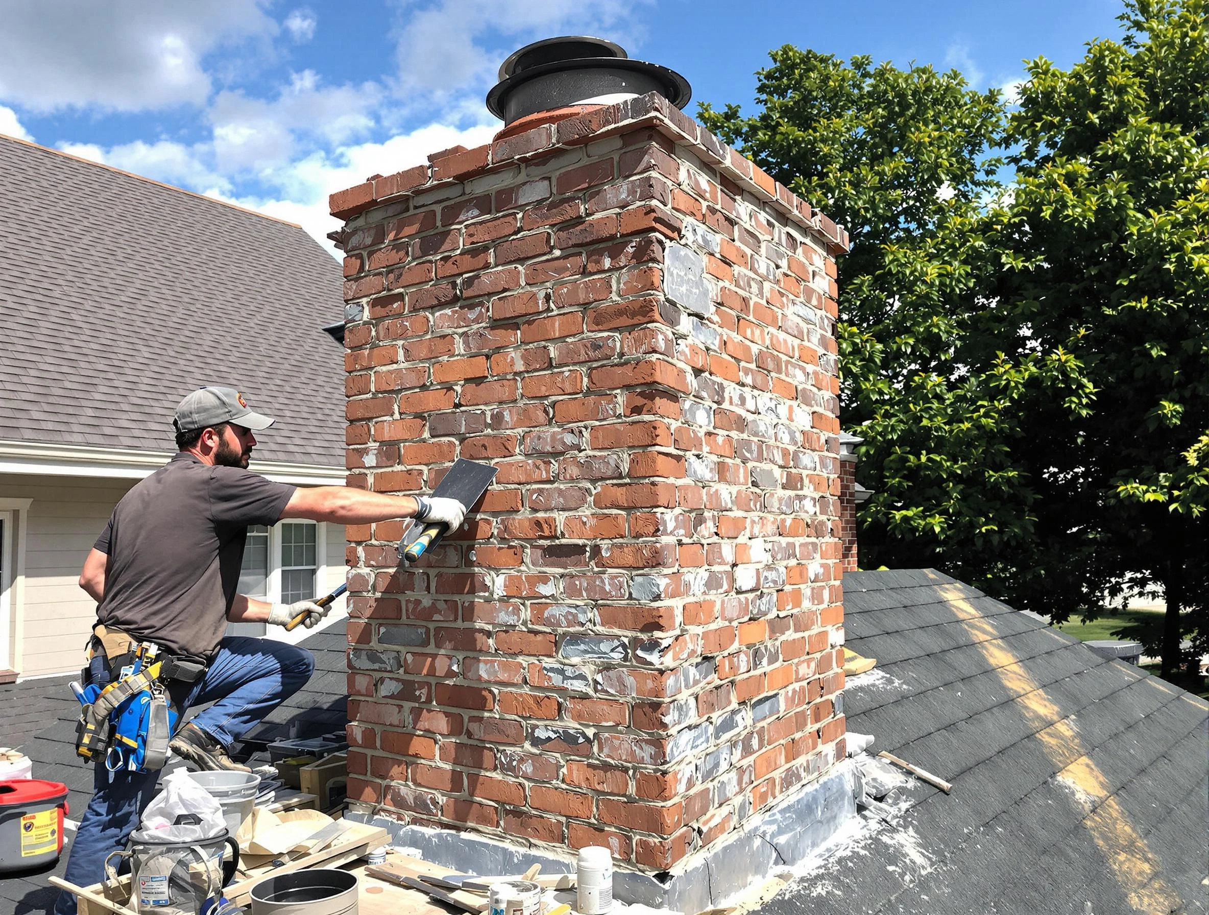 Completed chimney rebuild by Holladay Chimney Sweep in Holladay, UT