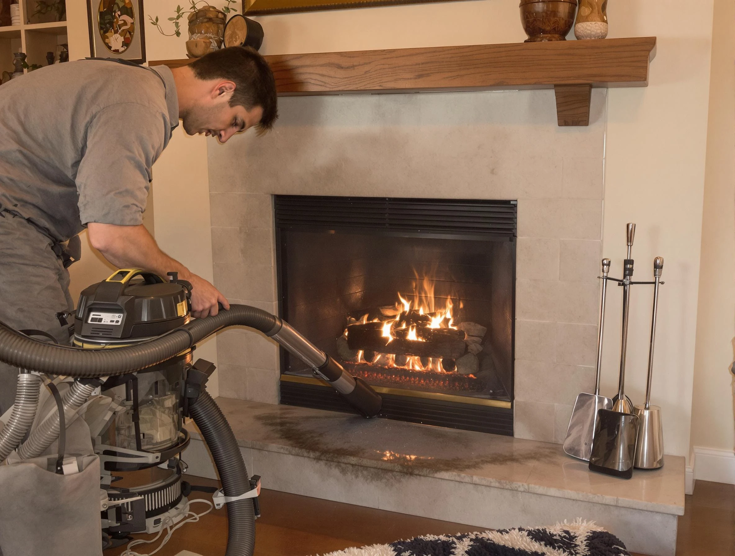 Routine fireplace upkeep by Holladay Chimney Sweep in Holladay, UT